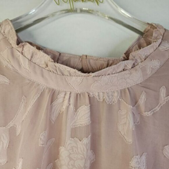 Torrid Floral Long Sleeve Blouse Chiffon Clip Bubble Hem Pink Size 3 3X 22-24 - Picture 2 of 11